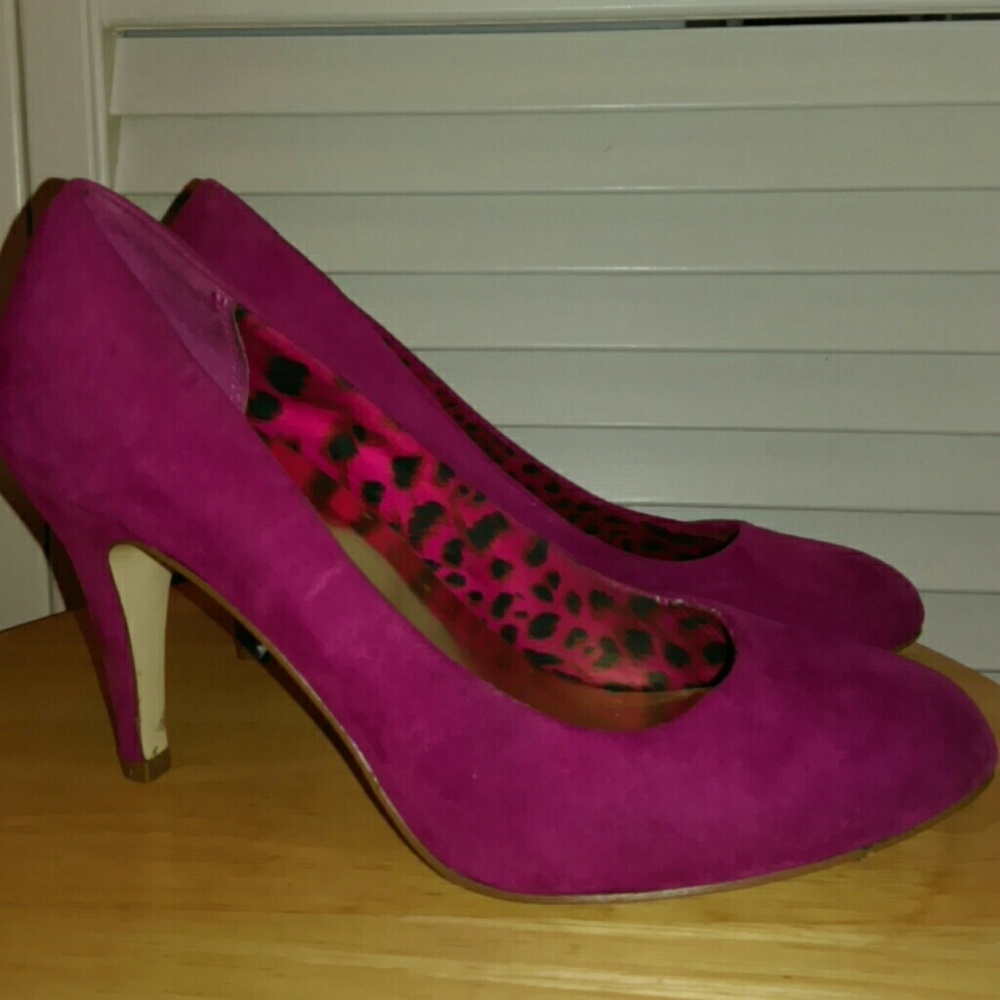 Suede Fuchsia Heels